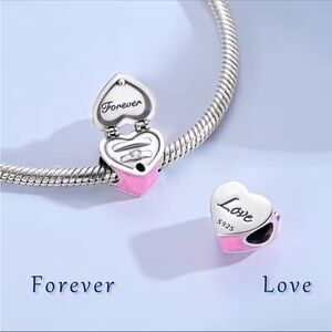 NWOT Forever Love Heart Charm Sterling Silver 925